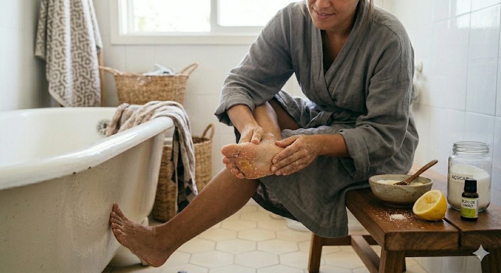 Lavar os pés com açúcar e limão pode trazer benefícios surpreendentes para a pele quando feito da forma correta