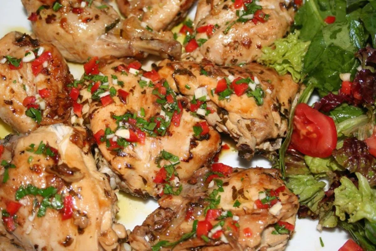 Frango assado suculento