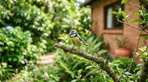Pássaros cantando no jardim indicam equilíbrio ambiental e bem-estar