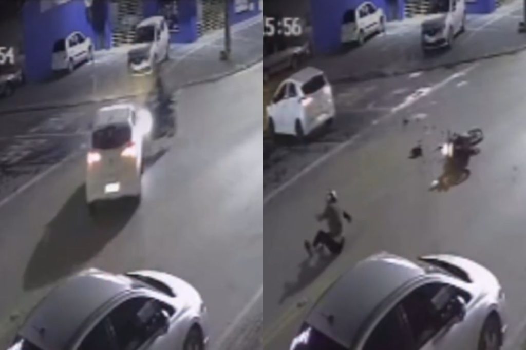 Motorista atinge motociclista, entra na contramão e foge sem prestar socorro em Anápolis