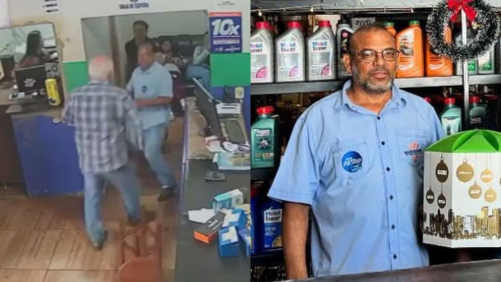 Imagens mostram briga entre empresário e suspeito. Júlio César de Araújo tinha 55 anos.