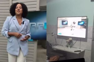 Família lota sala para assistir estreia de jornalista goiana na TV