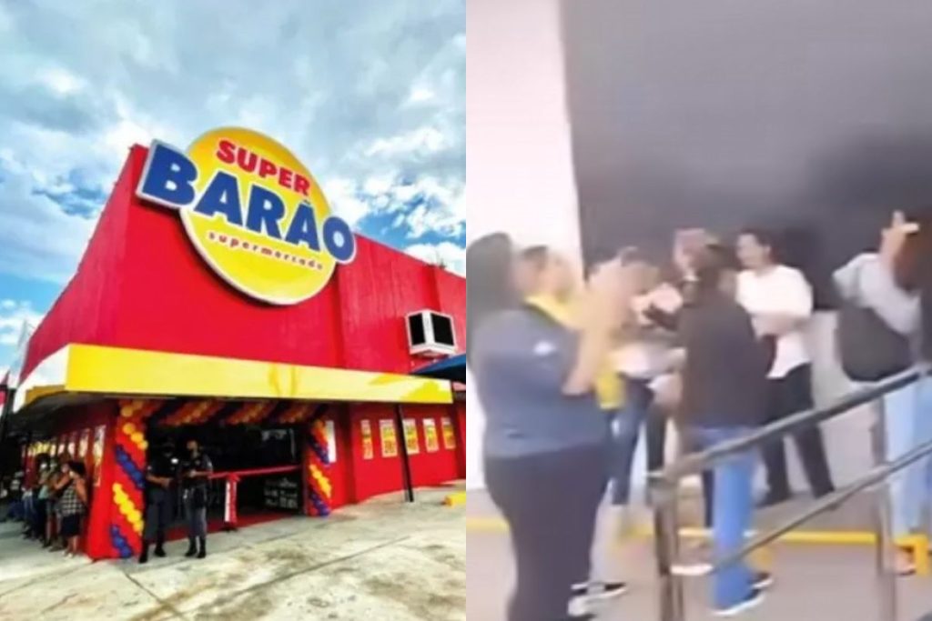 Funcionários da rede Barão fazem protesto por salários atrasados em Goiânia