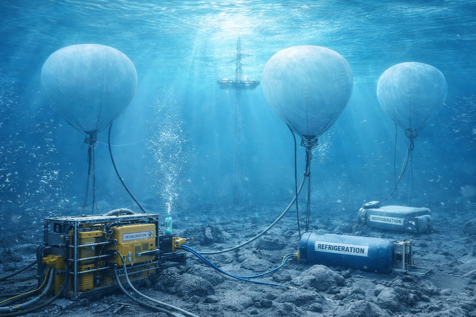 Cientistas criam sistema que gera energia, água potável e refrigeração para ilhas inteiras só com balões submarinos