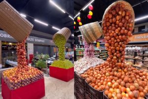 Empresário de Goiânia vira referência internacional com montagens criativas em hortifruti