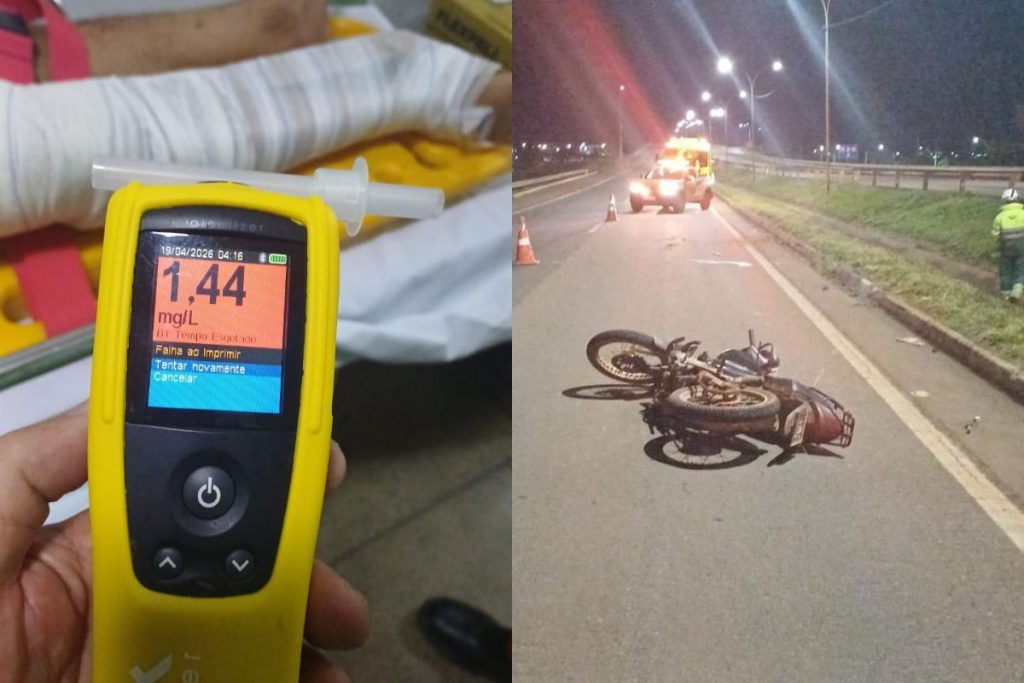 Jovem bêbado e sem CNH sofre acidente com fraturas graves na BR-153, em Anápolis