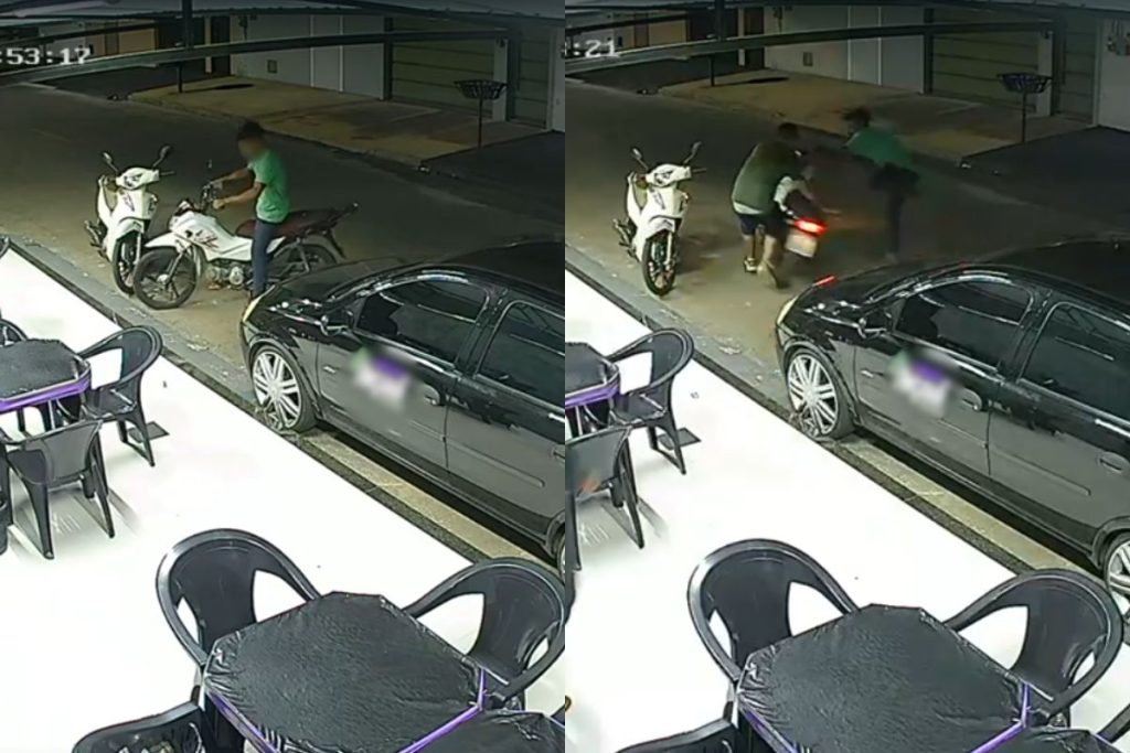 Ladrão tenta fugir com moto, é derrubado por dono e acaba preso em Anápolis