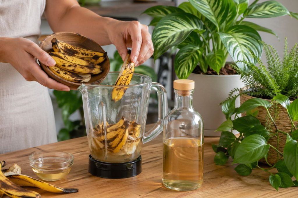 Bater casca de banana com vinagre