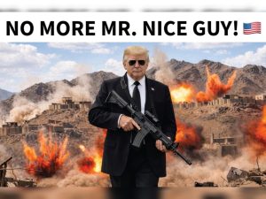 Trump diz que cansou de ser 'bonzinho' com Irã e exibe imagem de IA com fuzil