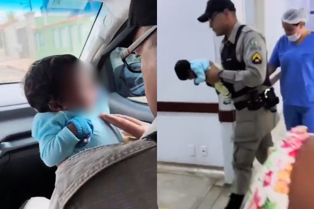 Policiais agem rápido e salvam bebê de 1 mês engasgado em Anápolis