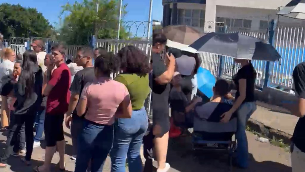 Vídeo mostra mais de 200 pessoas na parte externa da fila para regularizar o título de eleitor.