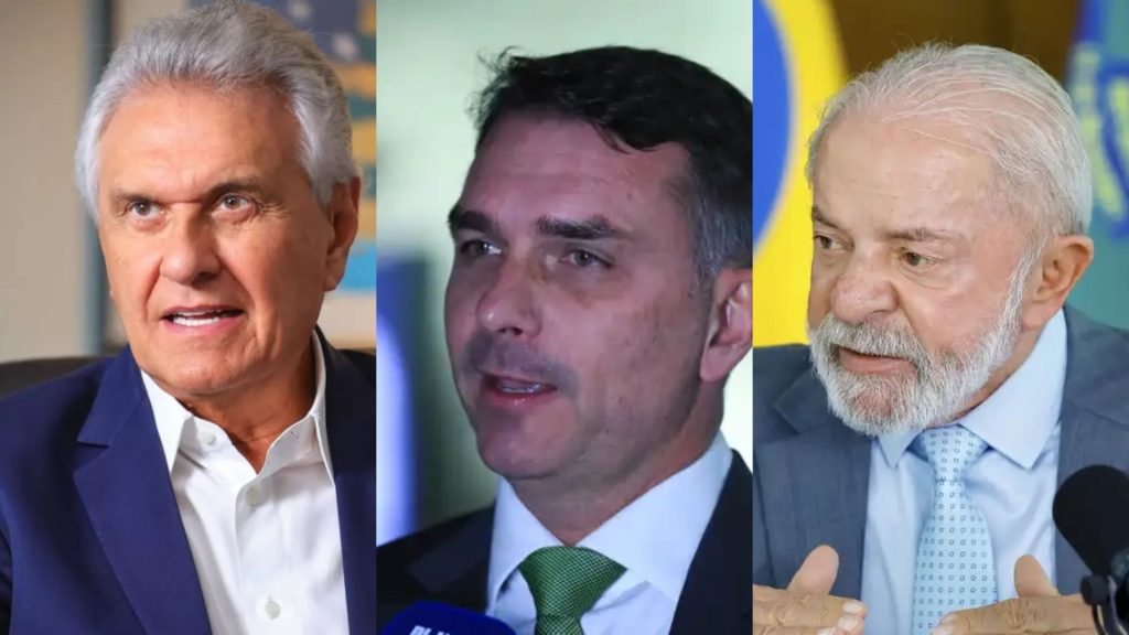 Ronaldo Caiado, Flávio Bolsonaro e Lula.
