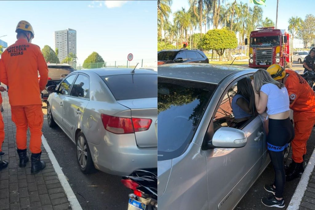 Bombeiros resgatam criança trancada dentro de veículo na Cidade Universitária, em Anápolis