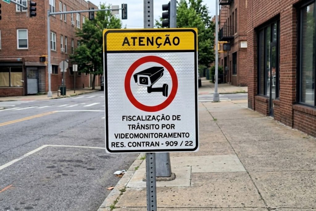 O que significa placas com cameras e se elas podem multar
