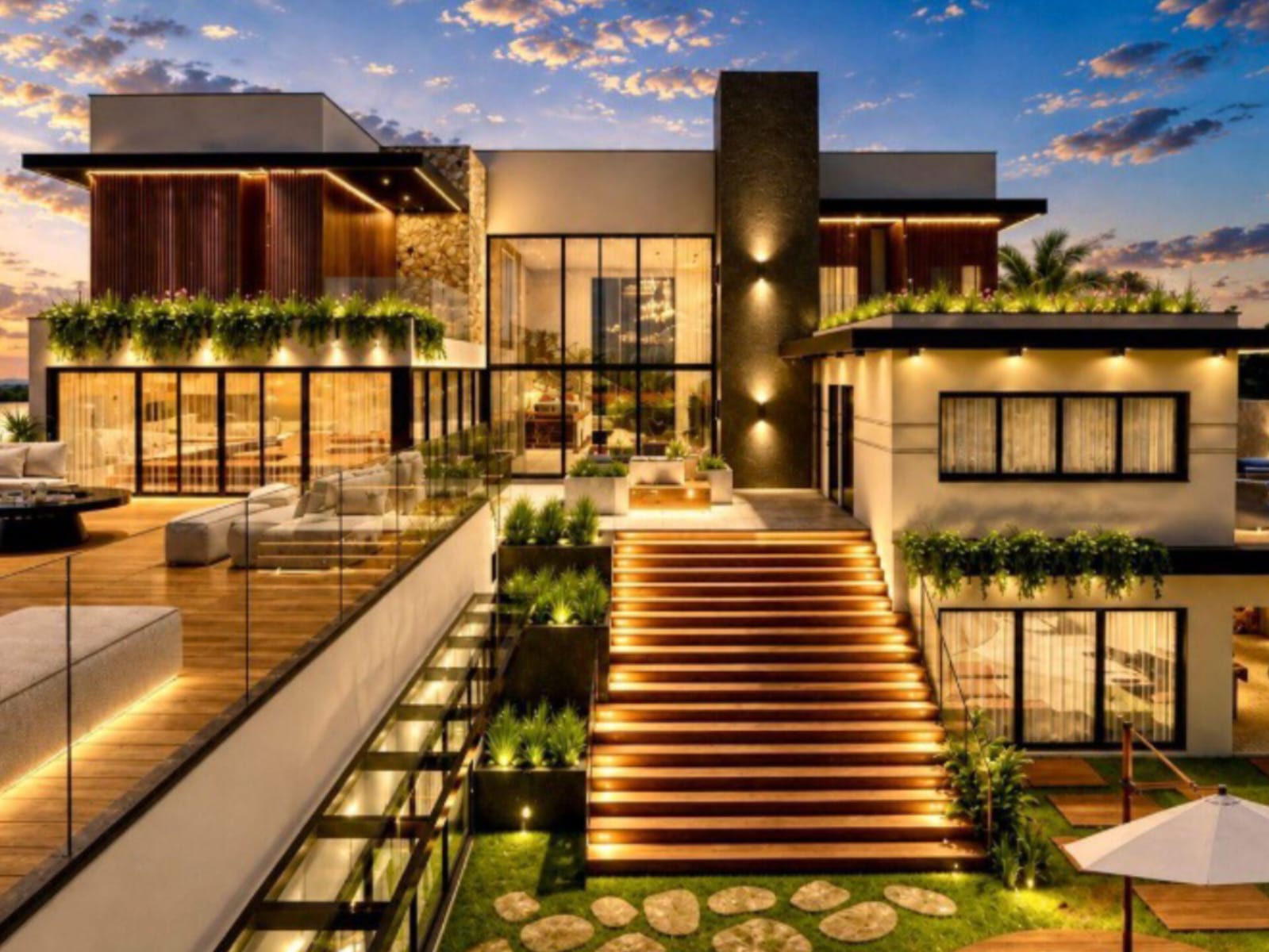 Projeto da área externa da mansão de Marrone. (Foto: