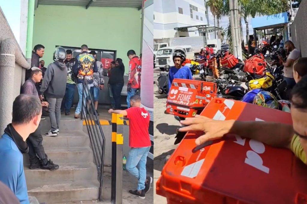 entregadores do iFood fazem manifestação