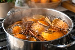 Ferver casca de mexerica com laranja e canela