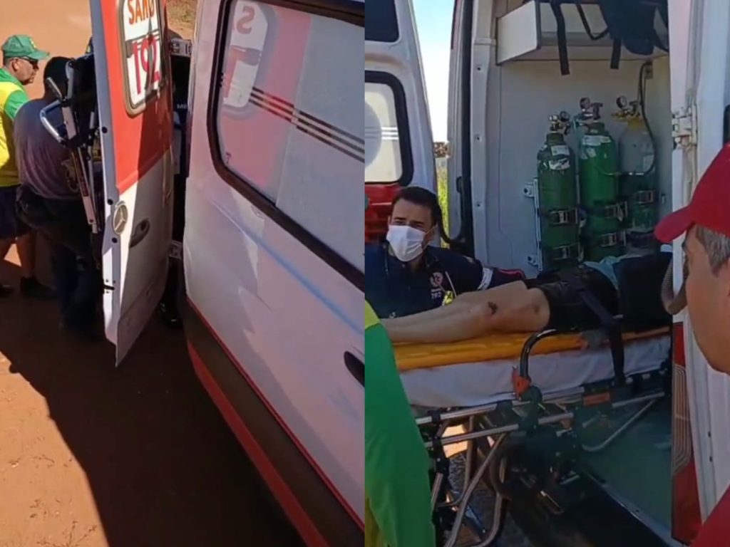 Vítima foi localizada pelos bombeiros ainda com vida. (Foto: Divulgação)