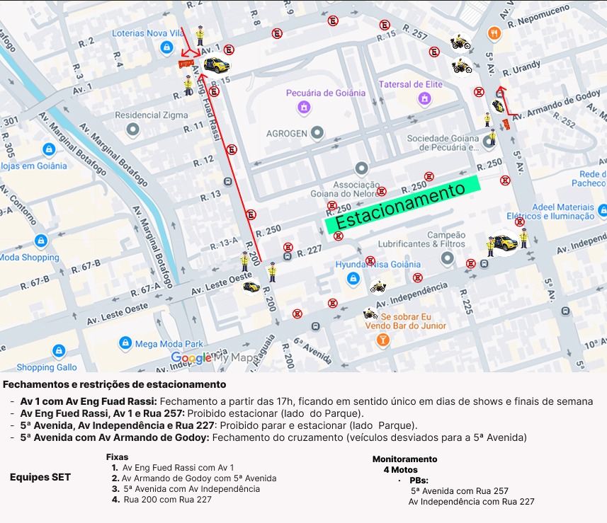 Mapa de alterações no trânsito. (Foto: SET)
