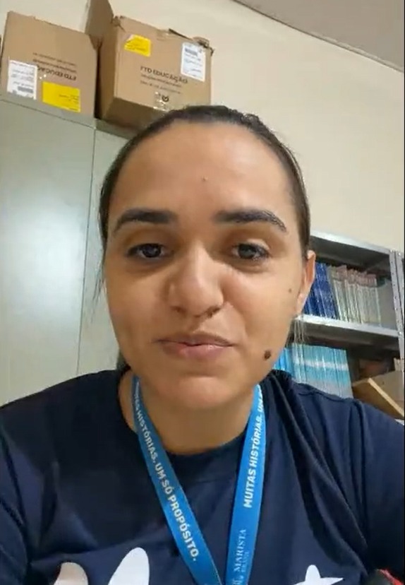 Andresa Guerra, de 30 anos. Ex-aluna da educação infantil da instituição, hoje ela é coordenadora de atividades extracurriculares do Padre Lancísio.