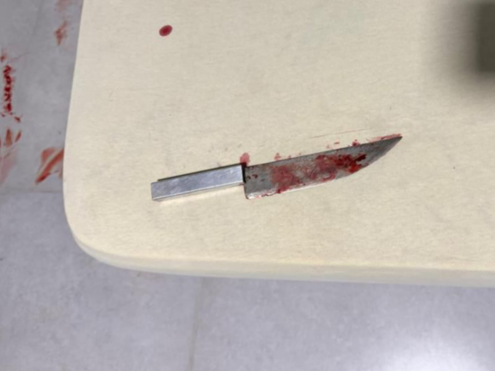Faca utilizada no ataque foi apreendida. (Foto: Reprodução)