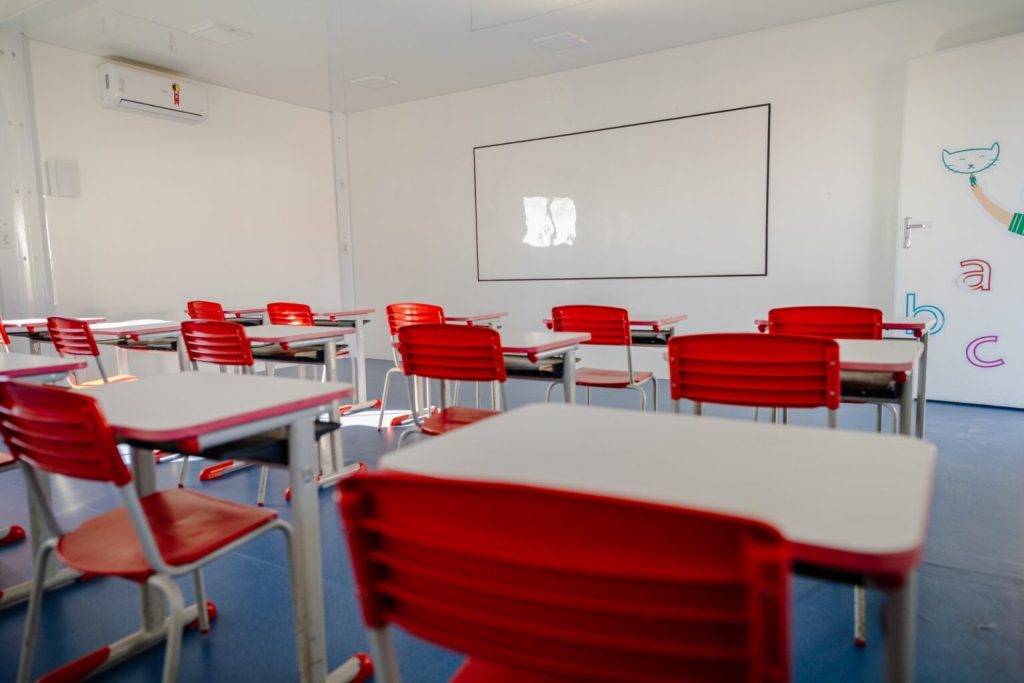 Sala de aula em escola da rede municipal de ensino.