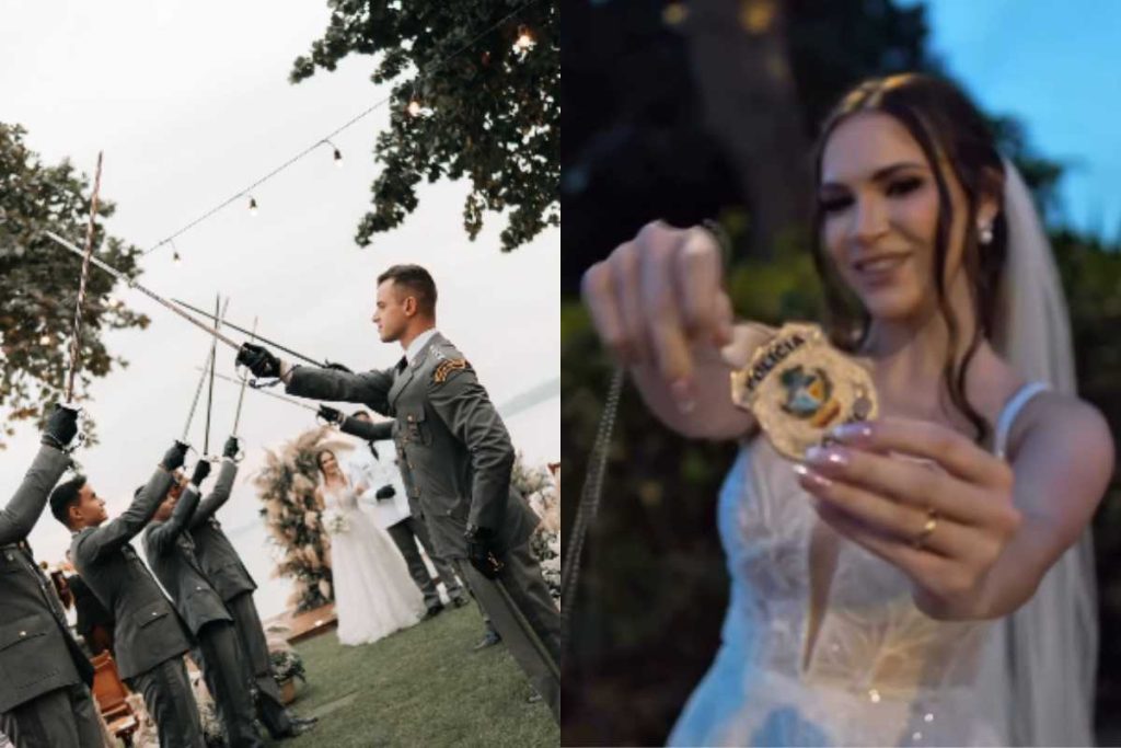 Segurança de sobra: casamento de goiana reúne quatro policiais e um capitão do Exército