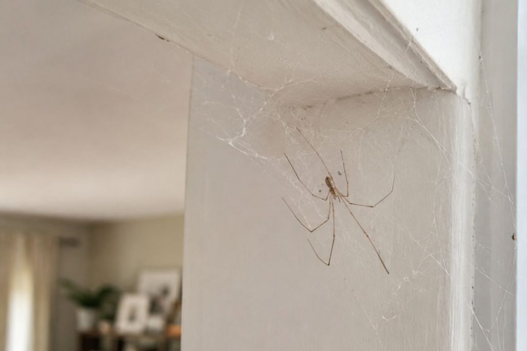 aranha de pernas compridas em casa, não se assuste