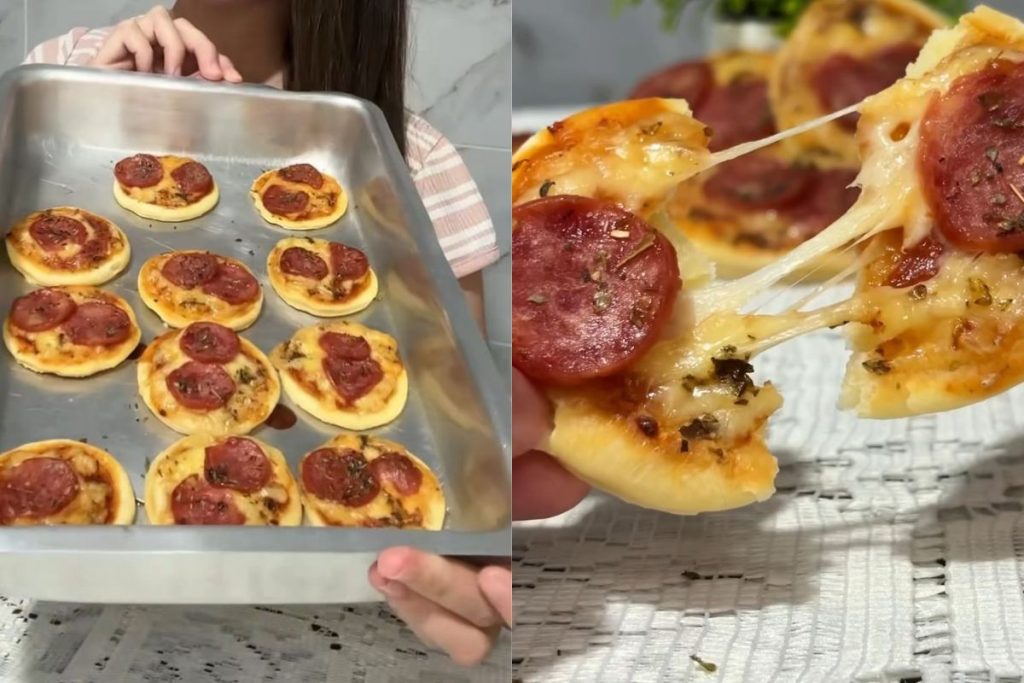 Mini pizza com apenas 2 ingredientes