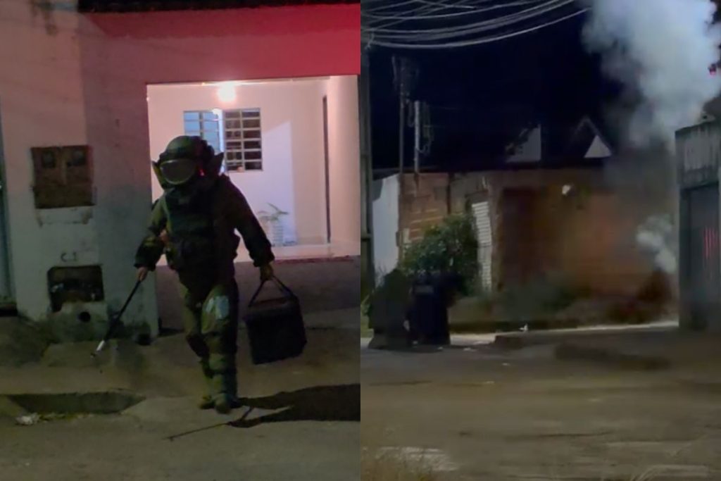 Vídeo mostra momento em que Bope detona explosivo encontrado em operação da CPE em Anápolis