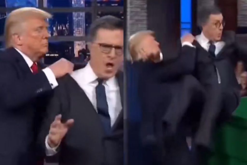 Trump divulga vídeo feito por IA jogando apresentador no lixo após fim de programa