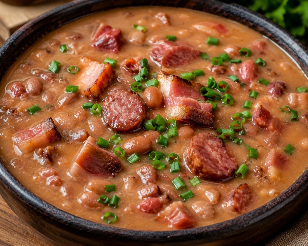 Caldo de feijão ganha versão cremosa com bacon e calabresa e faz sucesso nos dias mais frios