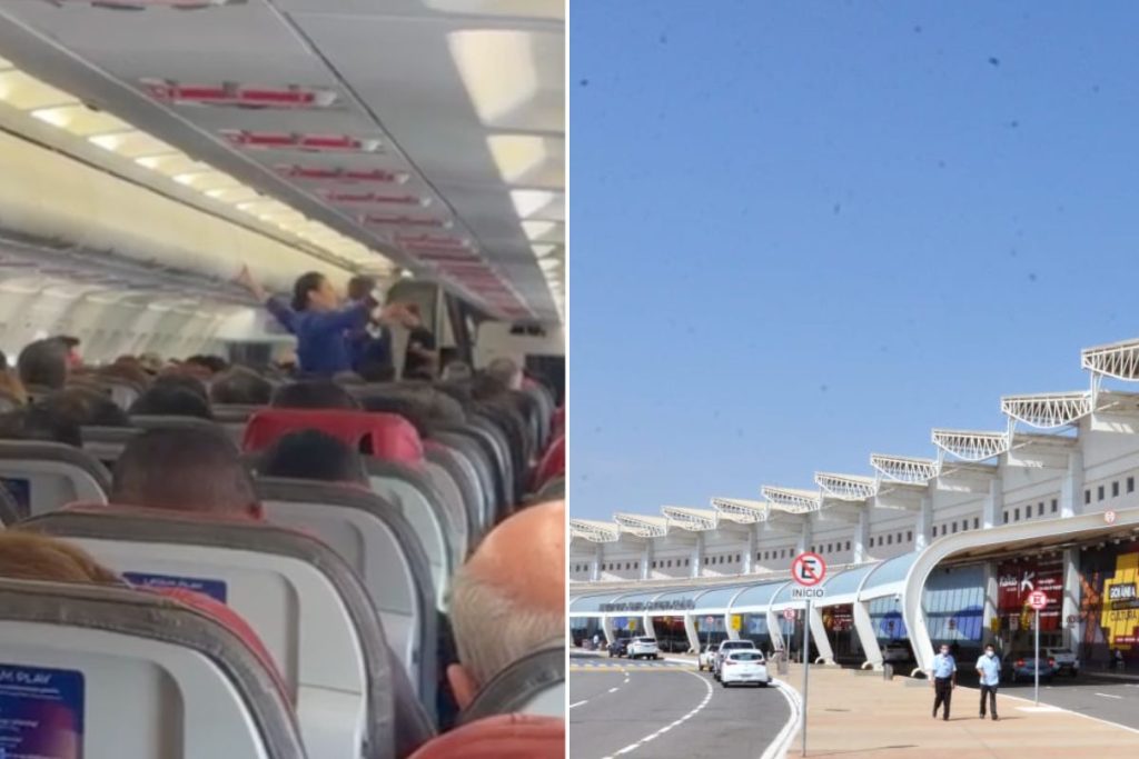 Passageiros do voo LA 3102 enfrentaram atraso de cerca de 1 hora na decolagem e confusão no embarque entre São Paulo e Goiânia nesta terça-feira (26). (Foto: Arquivo pessoal)