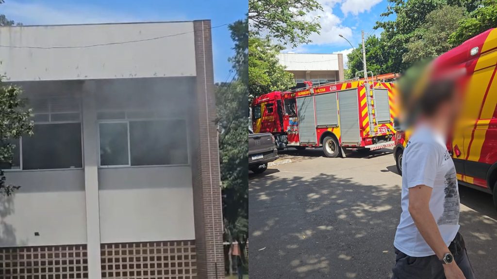 Princípio de incêndio espalhou fumaça e mobilizou o Corpo de Bombeiros.