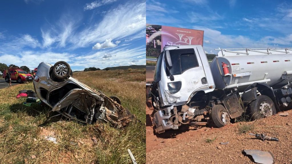 Homem morreu após carro capotar na zona rural de Caldas Novas.