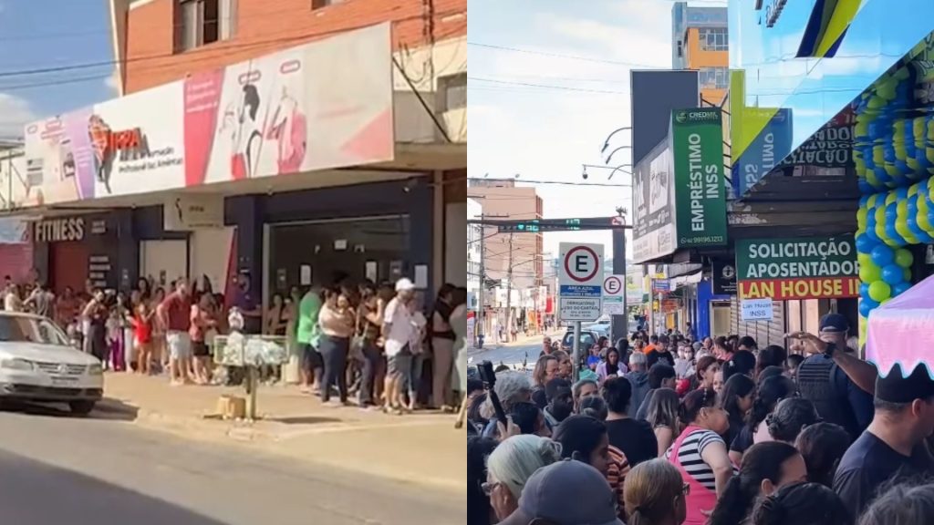Filas dobraram a esquina durante inaugurações de lojas no Centro de Anápolis.