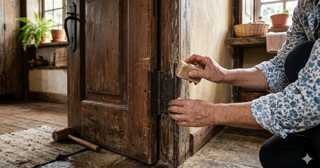 O sabonete em barra funciona como lubrificante sólido e pode acabar com o rangido da porta imediatamente