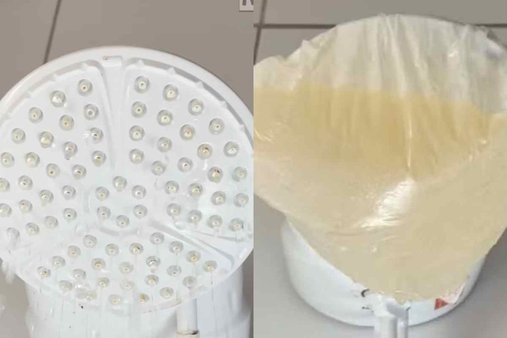 ruque simples com vinagre pode ajudar a desentupir os furinhos do chuveiro e melhorar o jato da água