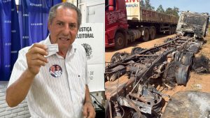 José de Lima capotou caminhonete após se deparar com caminhão pegando fogo. grave acidente