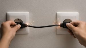 O que acontece se uma pessoa conectar duas tomadas com um cabo, segundo eletricistas