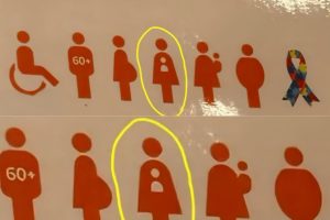 Símbolo de lactante em placa de prioridade gera dúvida, mas indica mulheres em período de amamentação e reforça direito ao atendimento preferencial