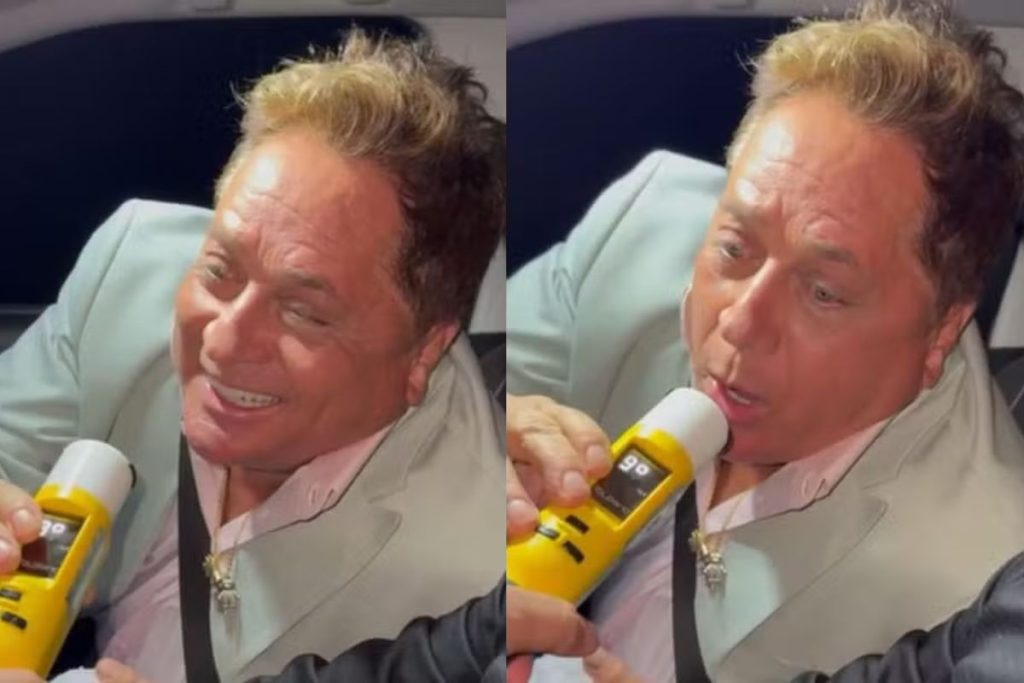 Leonardo em teste do bafômetro