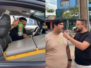 "Do leitinho da criança ao leitinho do adulto": motorista de app de Goiânia transforma corridas em experiência diferente