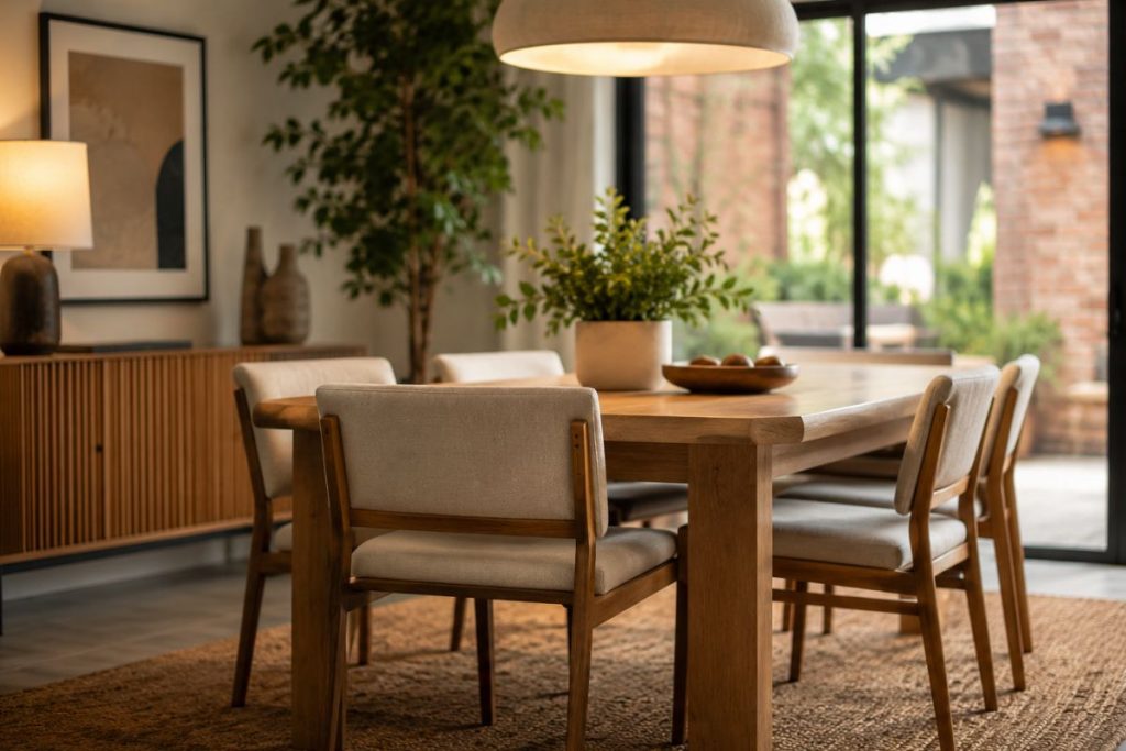 Adeus, mesa quadrada da sala de jantar