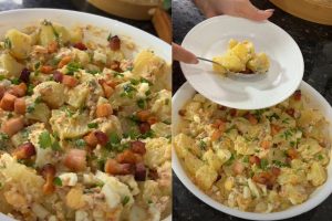 O melhor acompanhamento para churrasco pode estar nessa salada de batata cremosa que conquista já na primeira colherada