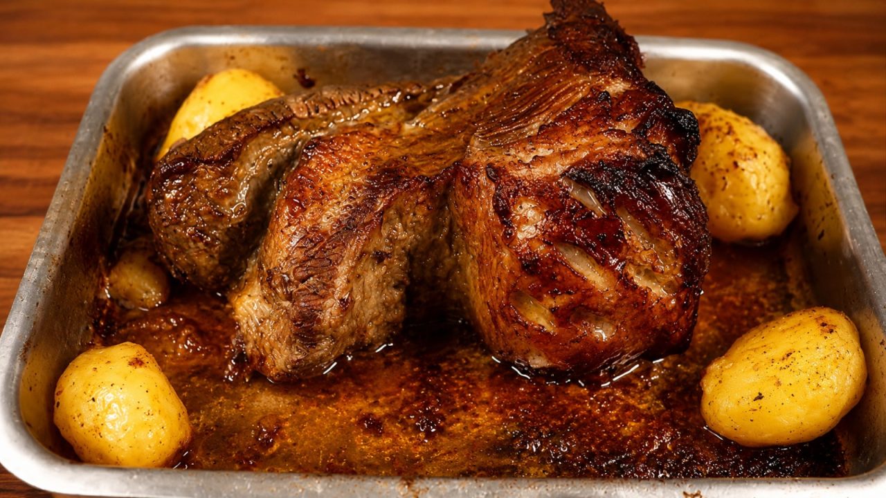 A carne que fica pronta sozinha no forno e derrete na boca, segundo chef