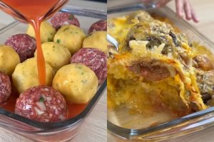 Travessa de almôndegas combina carne moída, purê de batata e queijo derretido em uma receita simples, cremosa e perfeita para qualquer ocasião