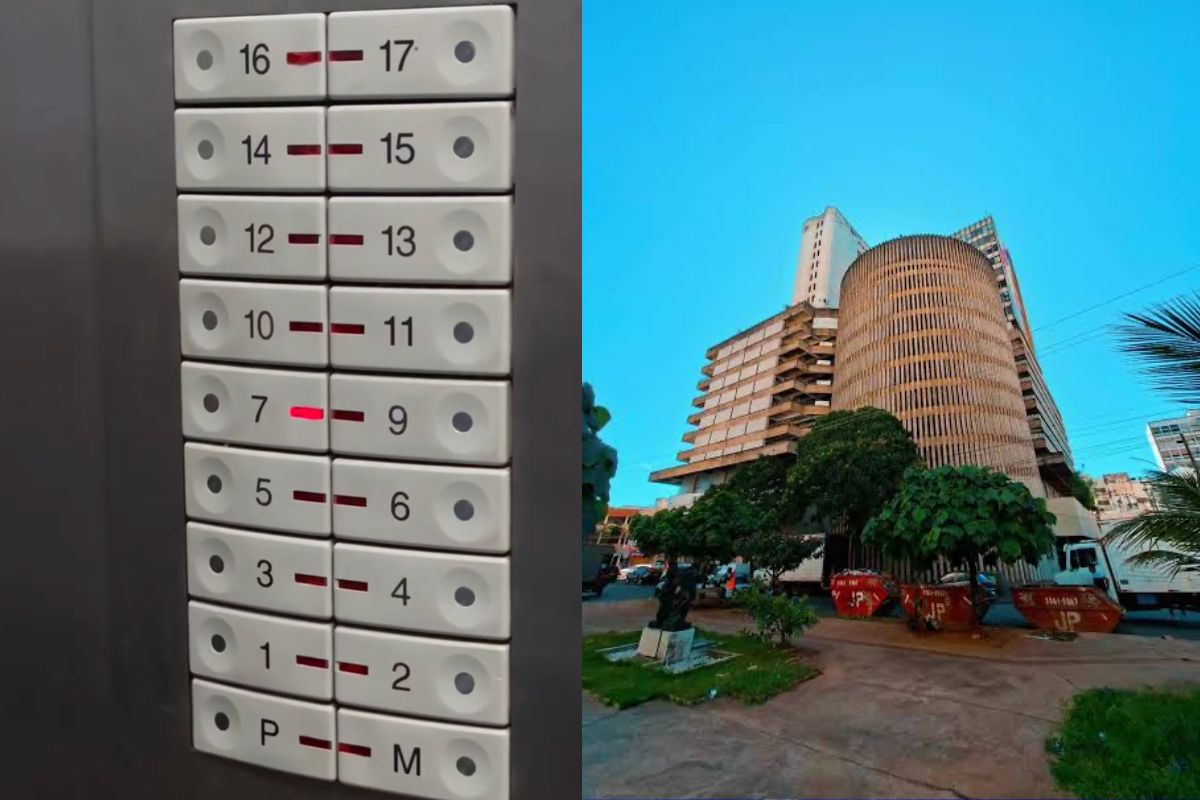 Ausência do botão do 8º andar nos elevadores ajudou a criar uma das lendas urbanas mais conhecidas do Centro de Goiânia