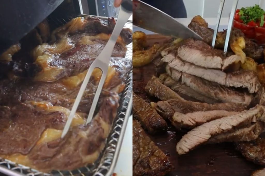 Truque para não deixar a carne feita na airfryer ressecar: é mais fácil do que parece