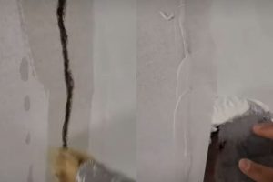 Um pedreiro mostrou como consertar trinca e rachadura da parede usando produtos de fácil acesso e um procedimento simples